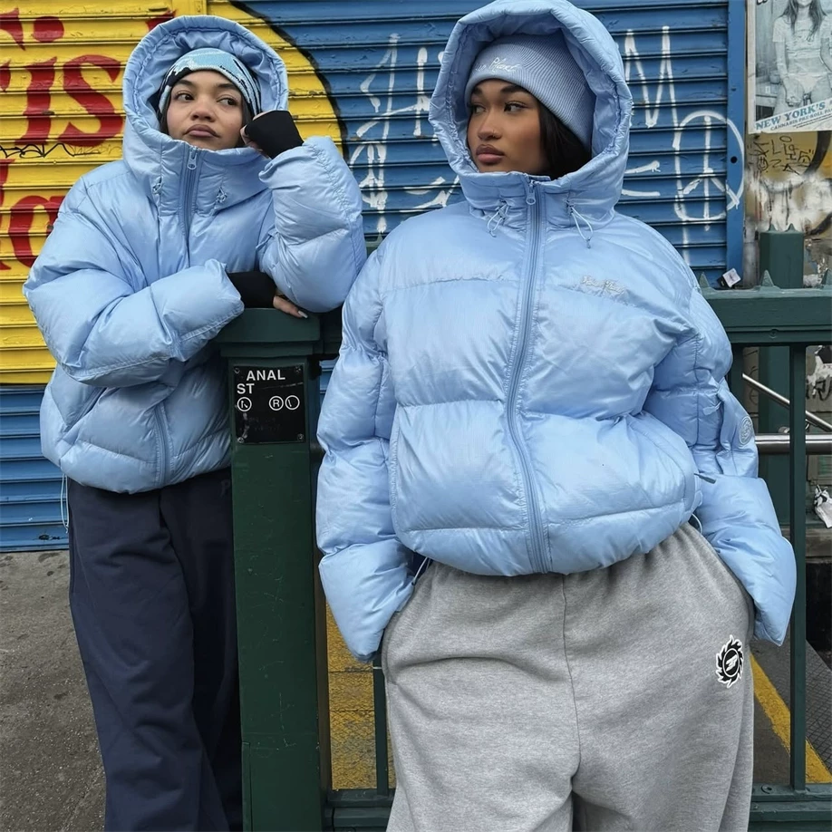 Broken Planet 新款 puffer jacket-blue 连帽泡芙棉服男女款外套