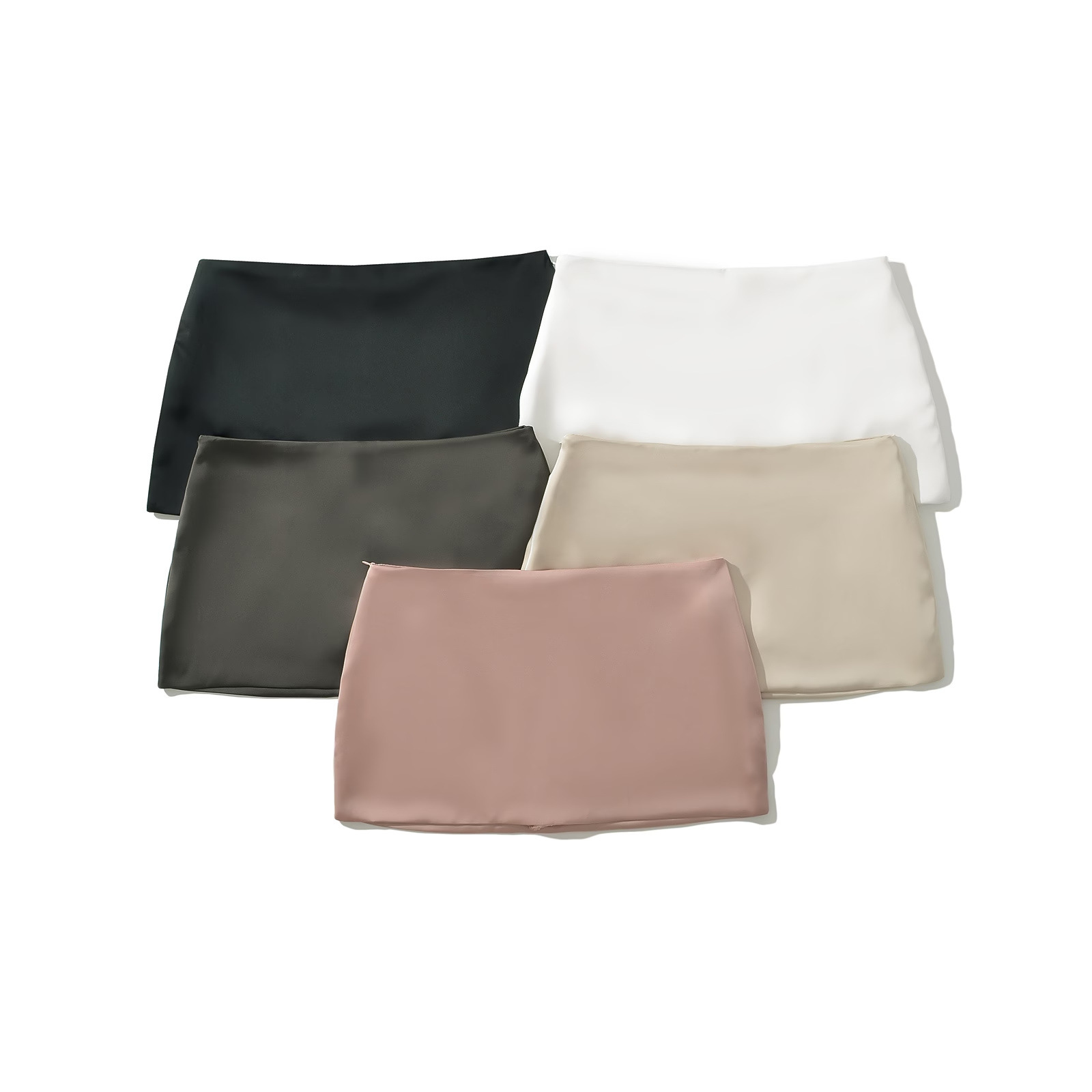 Simple Slim-fit One-piece Mid-low Waist Skirt Hot Girl Style Ultra-short Anti-glare Solid Color Stretch Skirt