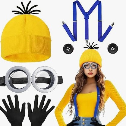 Little Yellow Hat Knitted Hat Halloween Costume Embroidered Pullover Hat Cosplay Role-Playing Hat
