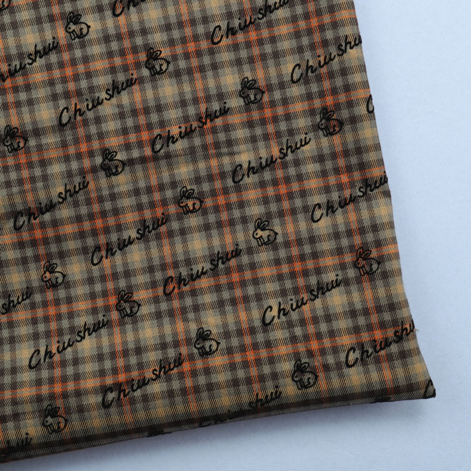 Spot autumn and winter flocking plaid coat Lolita Lolita suit dress bag hat fabric cloth