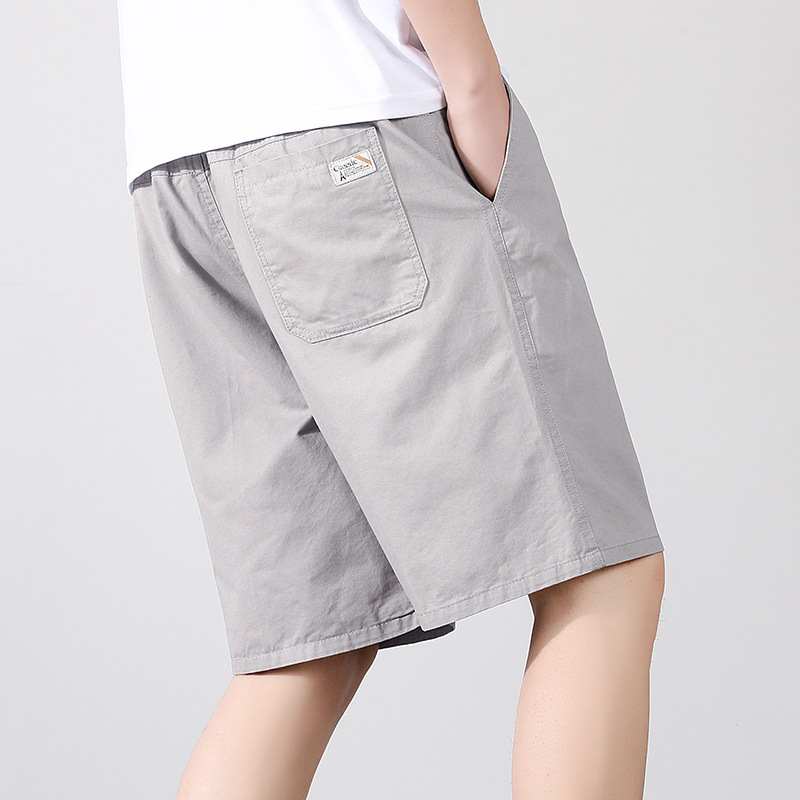 Five-point Pants Men's Korean-style Summer Casual Pants Loose Beach Five-point Pants Youth Overalls Cotton Men's Shorts Q