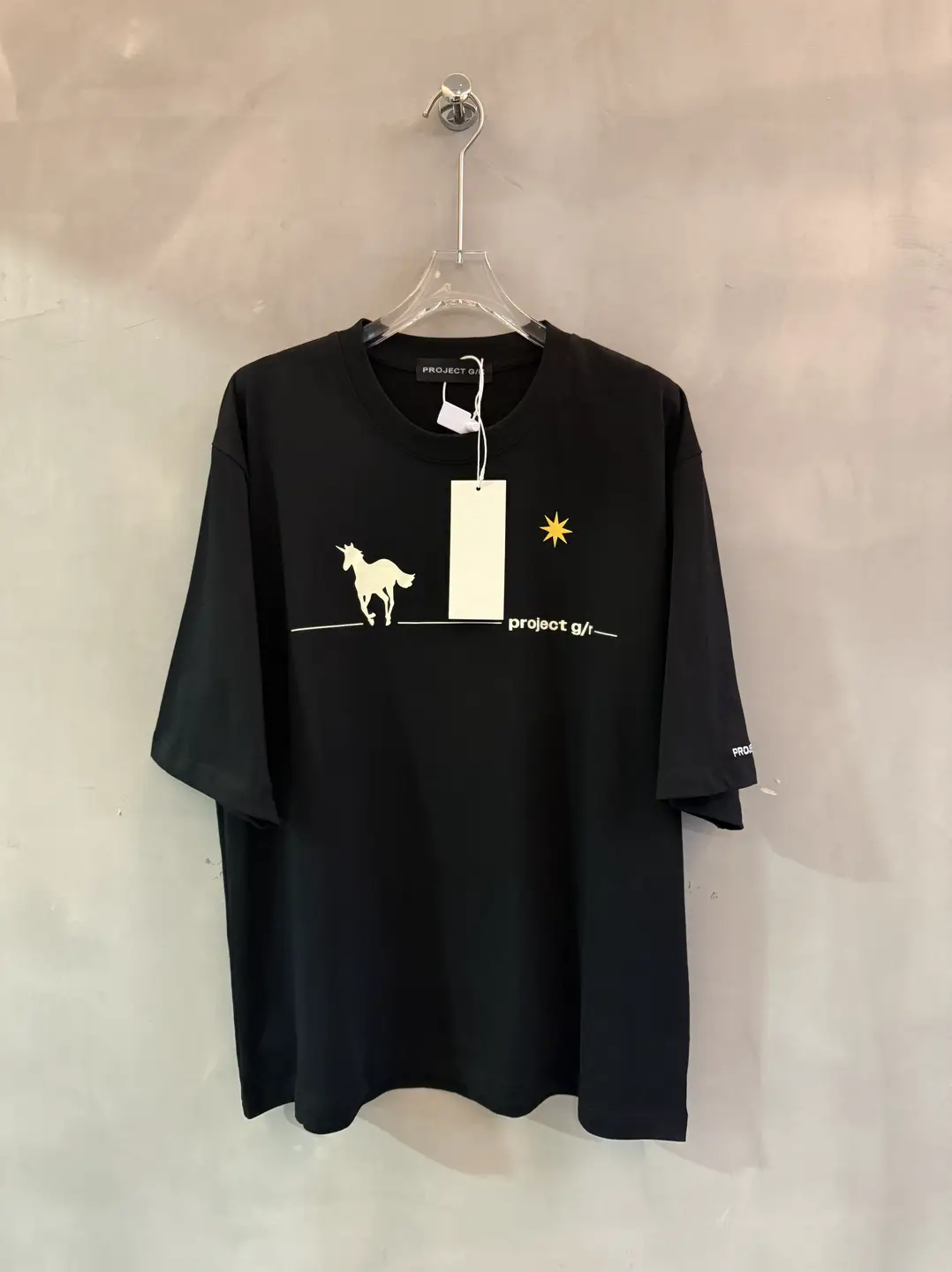 Grailz Project Gr American Casual Fashion Brand Loose-Fitting T-Shirt Shanghai Limited Edition War Horse Print Heavyweight Short-Sleeve