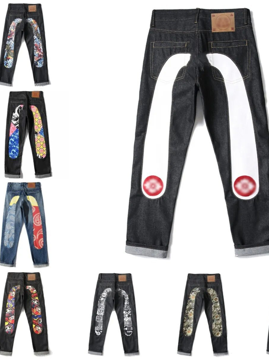 high quality Fashion Jeans Straight Design Retro Street Casual Sports Pants Washed Old Jeans