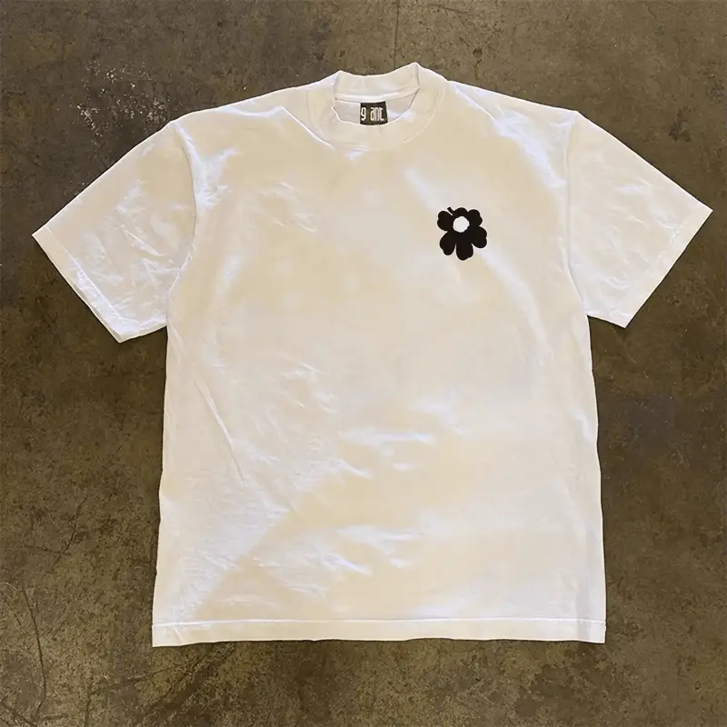 Overseas Order Tail Goods ~ Label Cutting Withdrawal Export Minimalist Print Heavy Weight Pure Cotton Short Sleeve T-shirt Men and Women All-Matching Tops