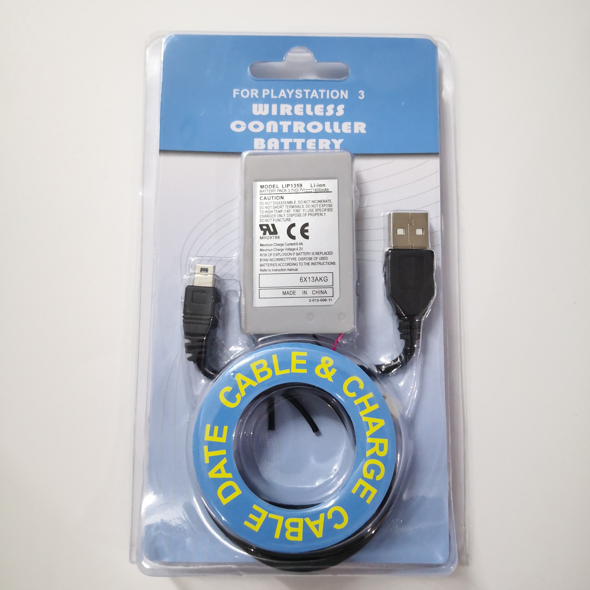 Suitable for PS3 Wireless Handle Battery PS3 Handle Battery with Data Cable PS3 Handle Built-in Lithium Battery