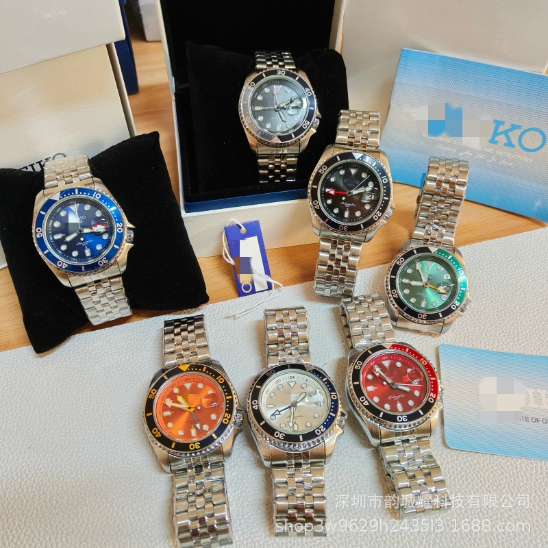 Seiko No. 5 Watch Men's Gmt Five-Row Chain Steel Strap Waterproof Mechanical Men's Watch Sports Watch Ssk001K1 Export Foto QC de 1688 na Qualit.ly
