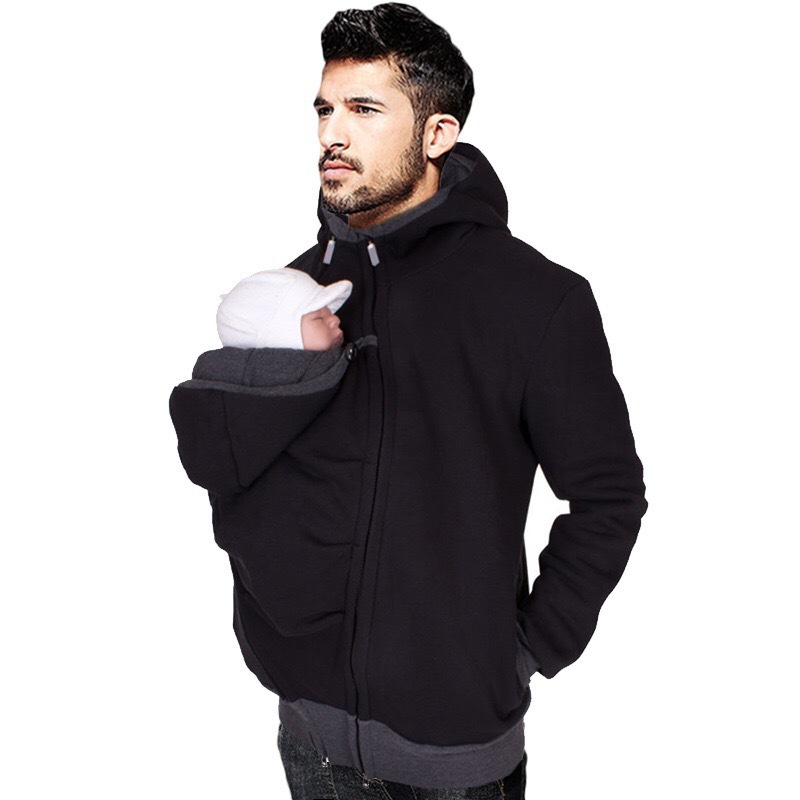 AliExpress Europe and the United States two-in-one Multi-functional kangaroo father kangaroo mother sweater autumn and winter men's parenting bag