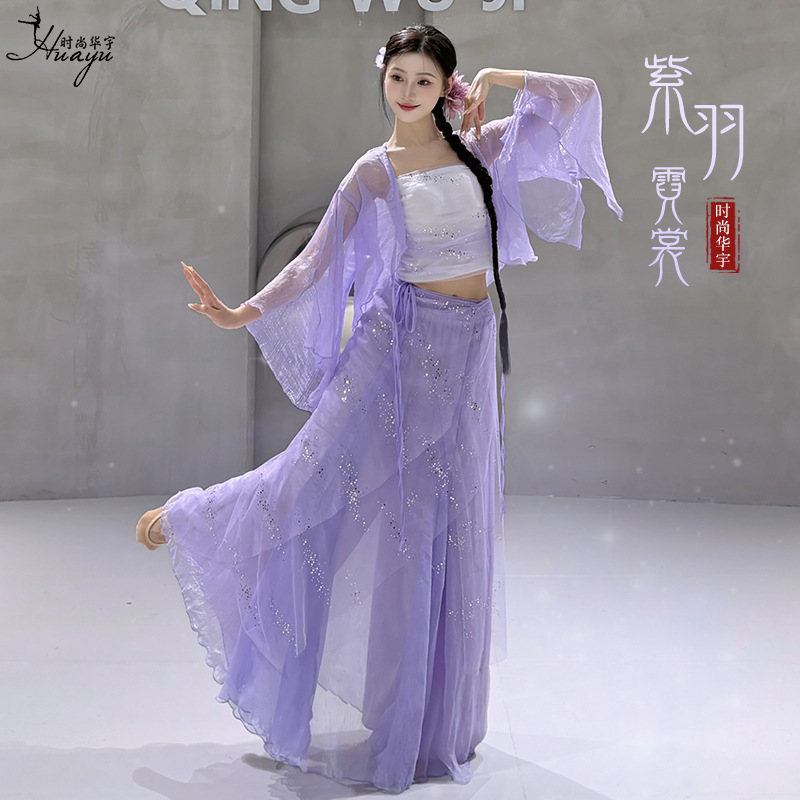 New Classical Dance Costume National Style Fairy Style Elegant Veil Costume Chinese Dance Practice Costume Table Costume suit Women