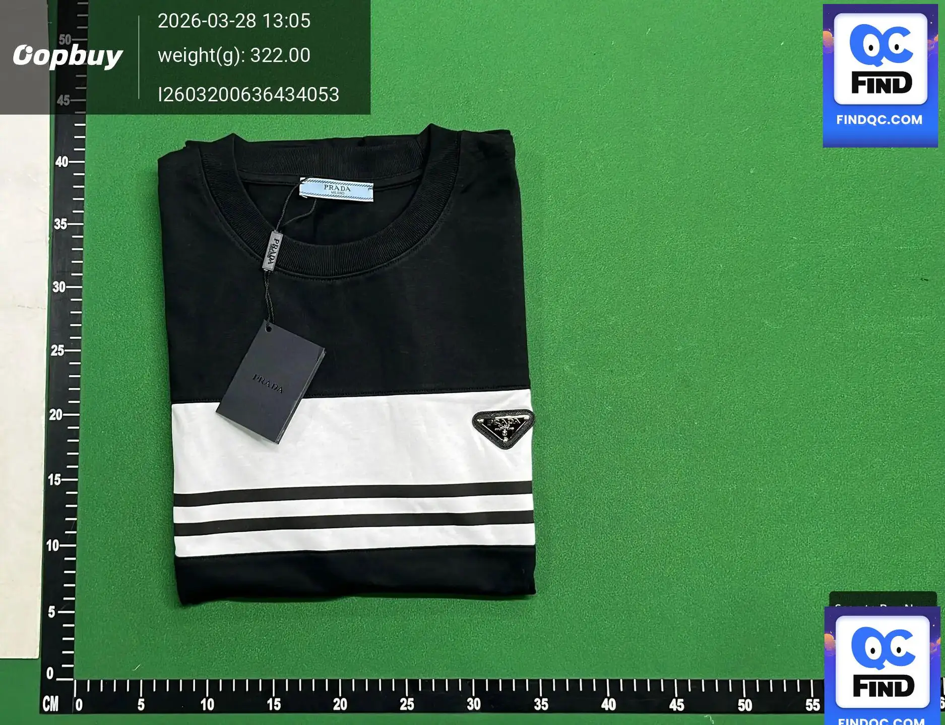 Left Triangle Area with Black/White Wide Stripes and Two Horizontal Stripes, Two-Color Short Sleeves 66030834