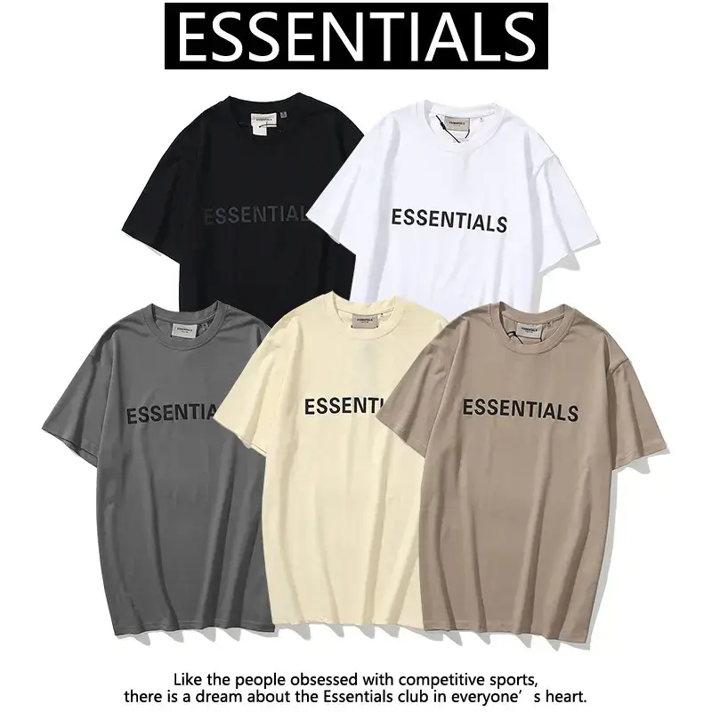 European and American Street Fashion Brand Essentials Stereo Letters for Men and Women Oversize Summer Couple Loose Half-Sleeve Trend