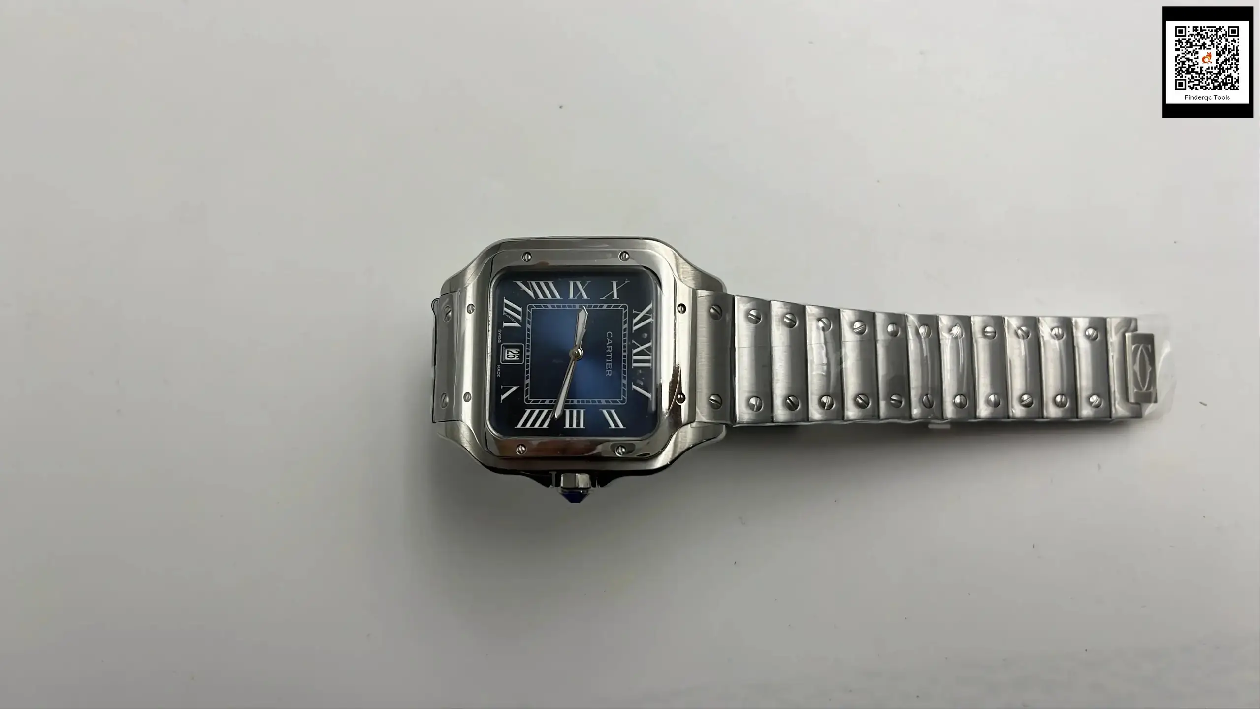 Cartier Santos de Cartier Automatic Blue Dial Stainless Steel Watch