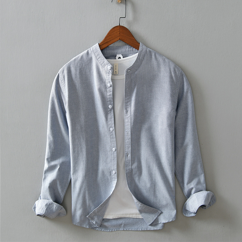L843 autumn and winter New Oxford all-match shirt coat men's casual loose long-sleeved shirt men's one-piece delivery
