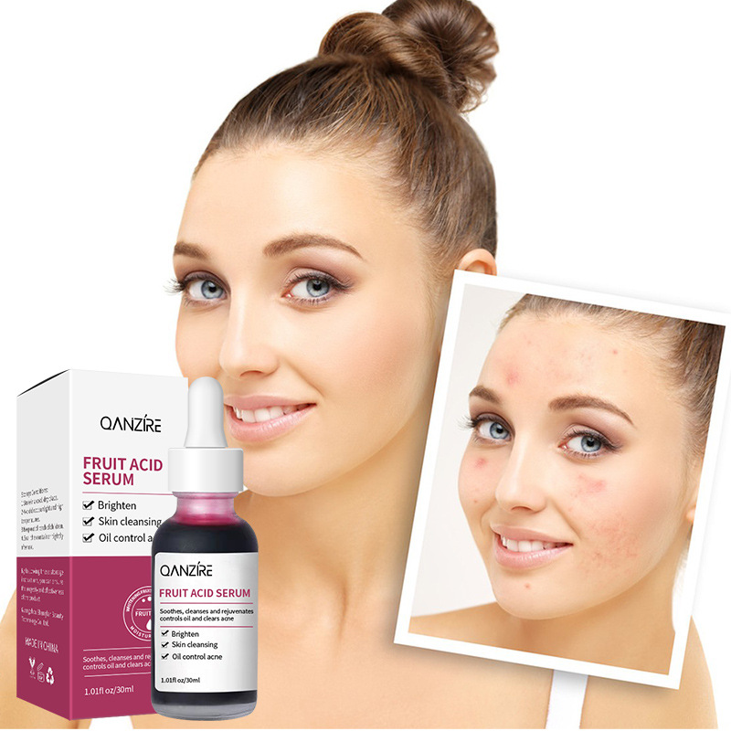 Cross-Border Full English Fruit Acid Essence Fruit Acid Extract Fades Acne Pits and Marks Hydrating and Moisturizing Essence