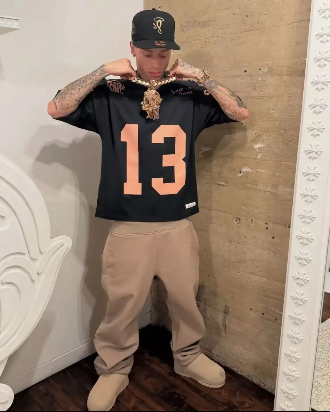 Synaworld Summer Jersey Short-Sleeved T-Shirt Joint Model European and American Star Same Style Hip-Hop Rap Basch Loose