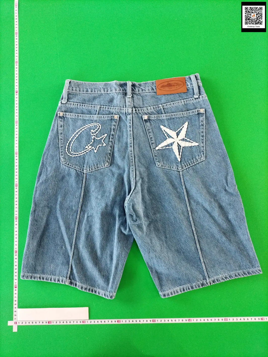 Drill Style American High Street Hip Hop Embroider Denim shorts Men's 2024 New Trendy Summer Loose Half Length Mid-Pants