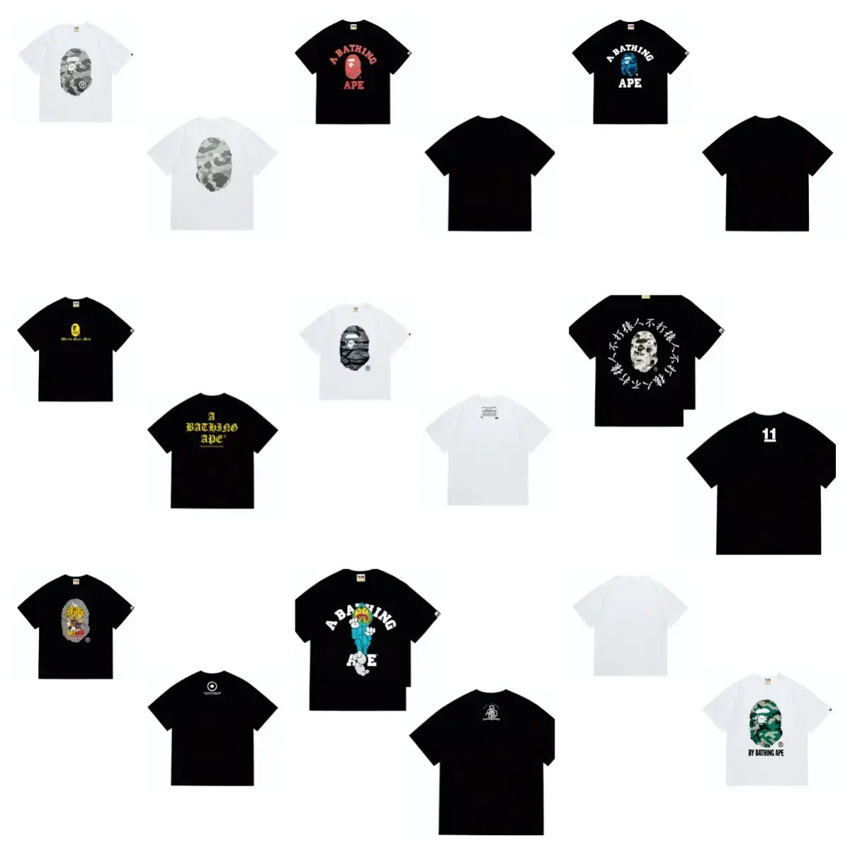 25 New Summer Styles Japanese Style Trendy Brand Ape Head Short-Sleeved Loose Couple Style High-Quality Round Neck T-Shirt Drop Shipping
