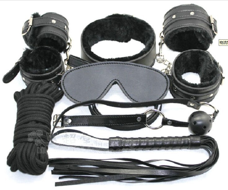 Adult Fun Training 7-piece Set Cross Buckle Rack Leather Utensils Adjusting Love Pink Color Binding Whip Hand