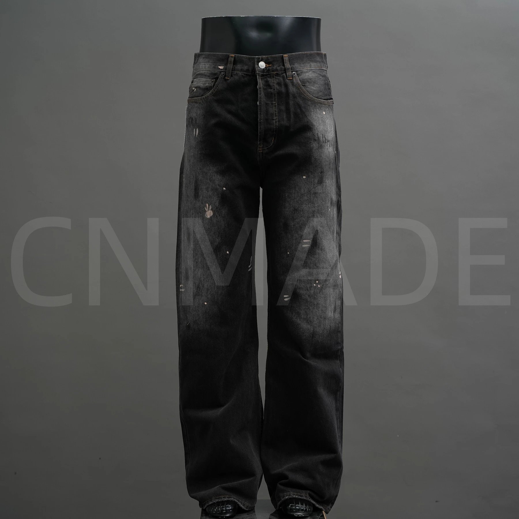 Ac FW24 2021F涂绘设计阔腿宽松牛仔裤男女同款
