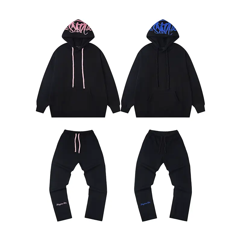 Syna World Tracksuit Casual Set Autumn and Winter Fleece-Lined Hoodie Drill Long Pants Sweatpants Trendy
