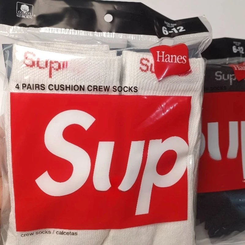 sup*运动袜男高筒毛圈袜4双装