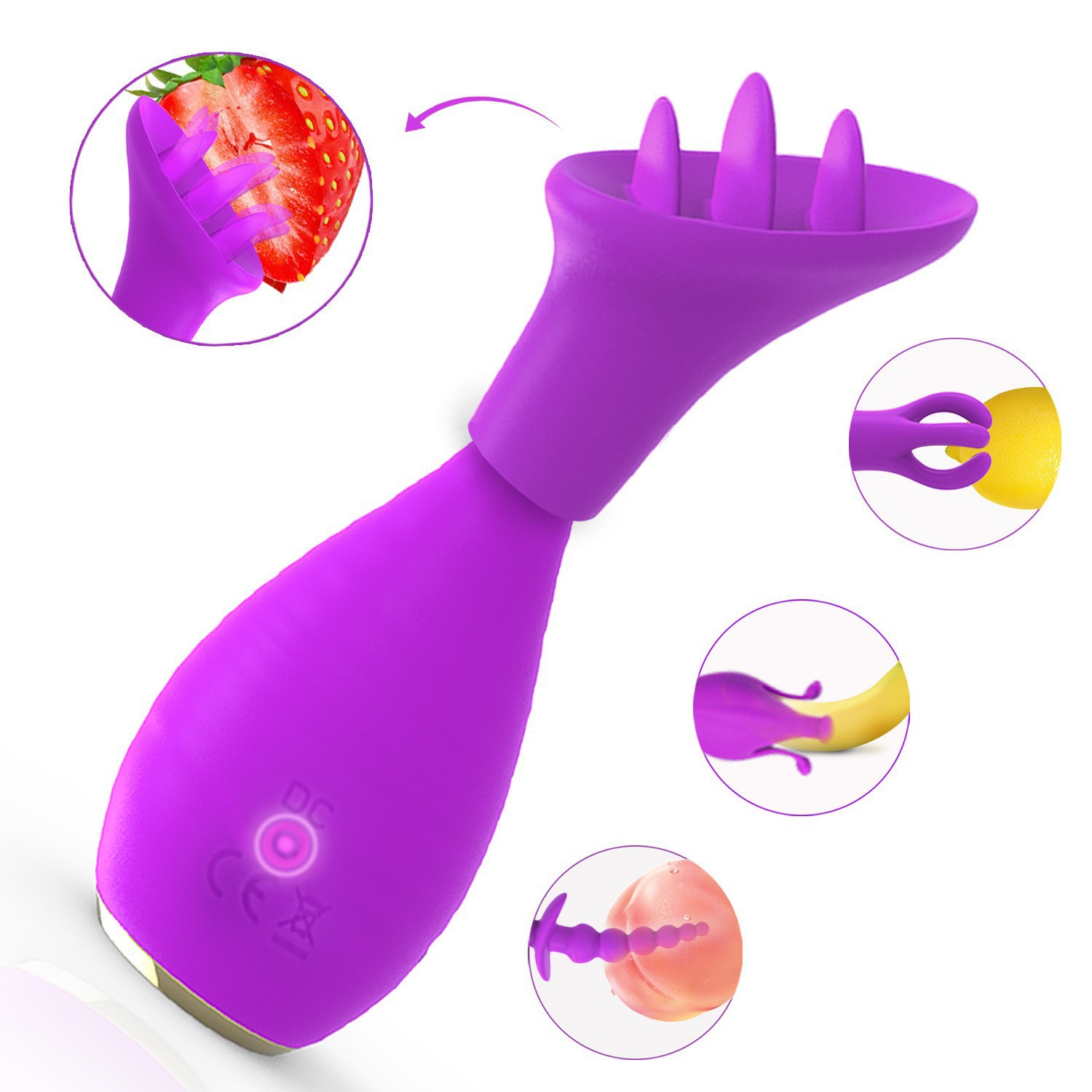 New Product Beilei Combination Massager 10-Frequency Vibration Multi-Functional Nipple Clamp Tongue Licking Vibration Adult Products Wholesale Dropshipping