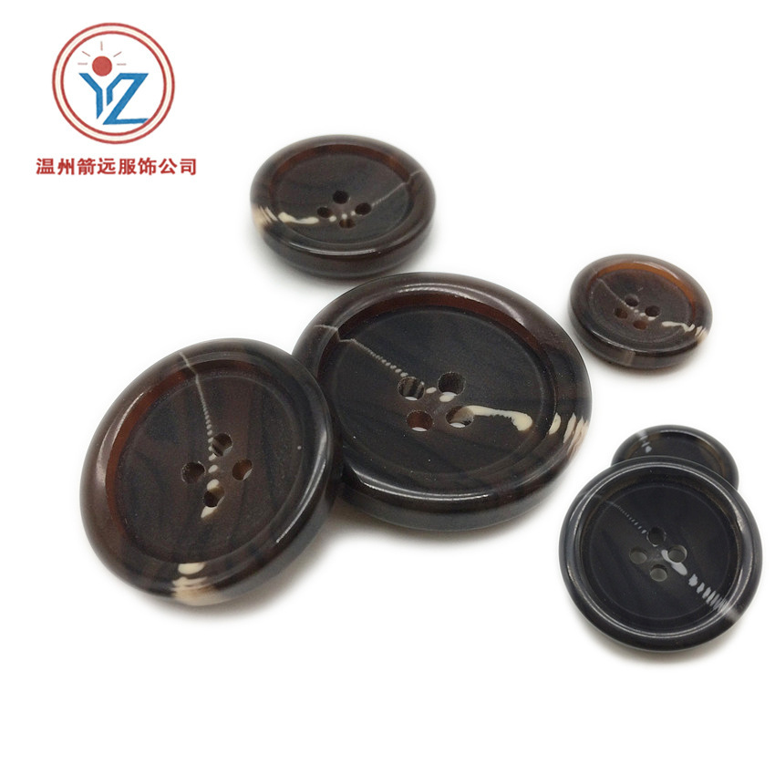 Wholesale Resin Four-Hole Thin-Edged Floral Buttons for Men's Suits, Coats, and Trench Coats Accessories