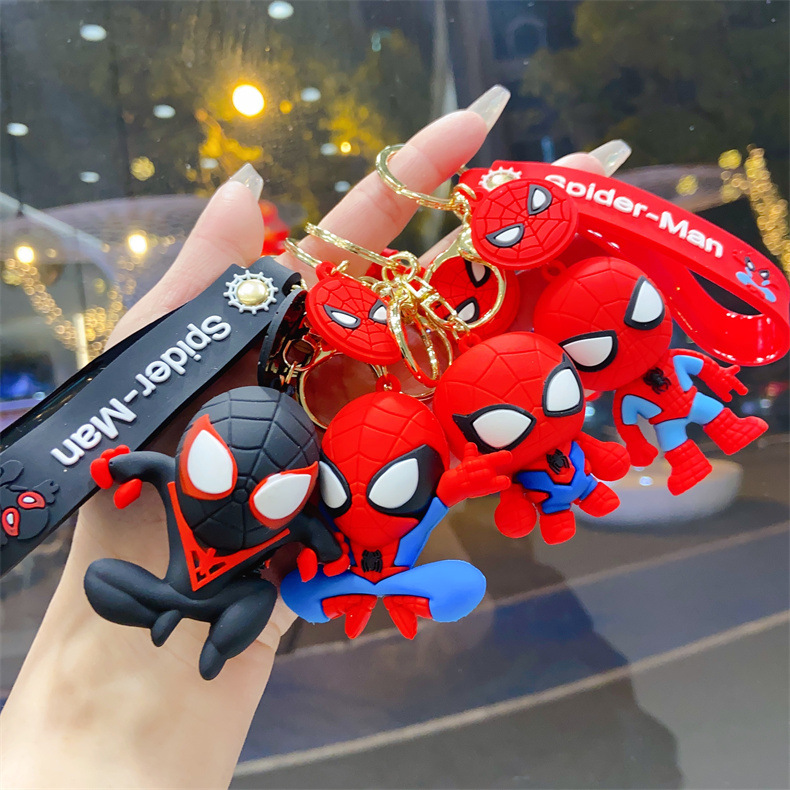 Creative Flying Spider-Man doll Keychain Car chain bag accessories ins a pair of small gifts wholesale