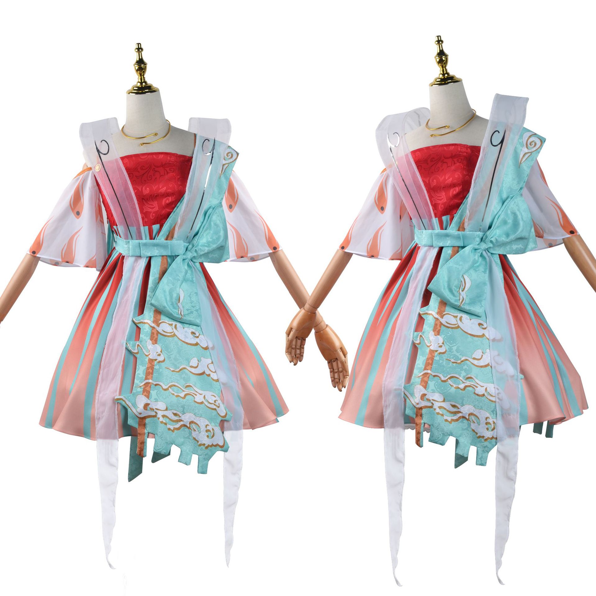 [in Stock] Cos Costume Yaoyu Meets the Divine Deer Yaomei Dunhuang Deer Girl Game Cosplay Costume with Puff Sleeves