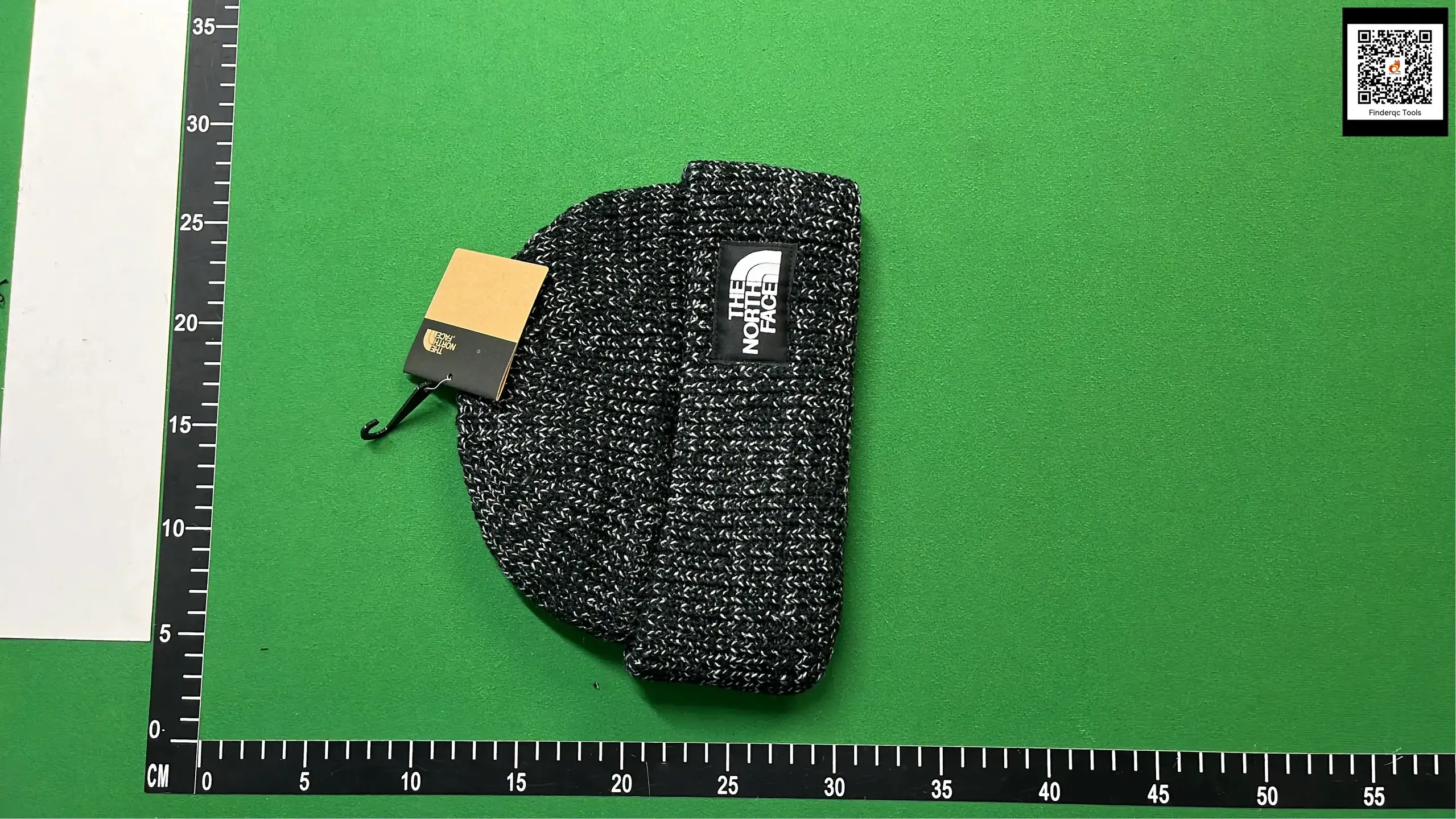 The North Face knitted hat black white