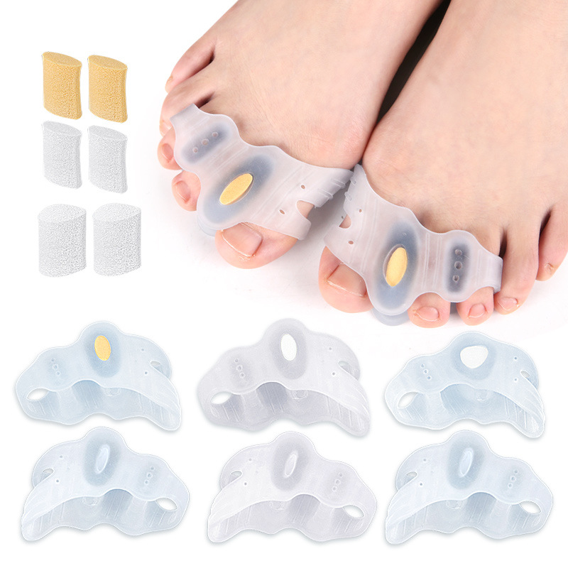 Overlapping Toe Separator, Toe Orthotic Separator, Three-Hole Adjustable Soft Foot Bone Separator for Big Toe