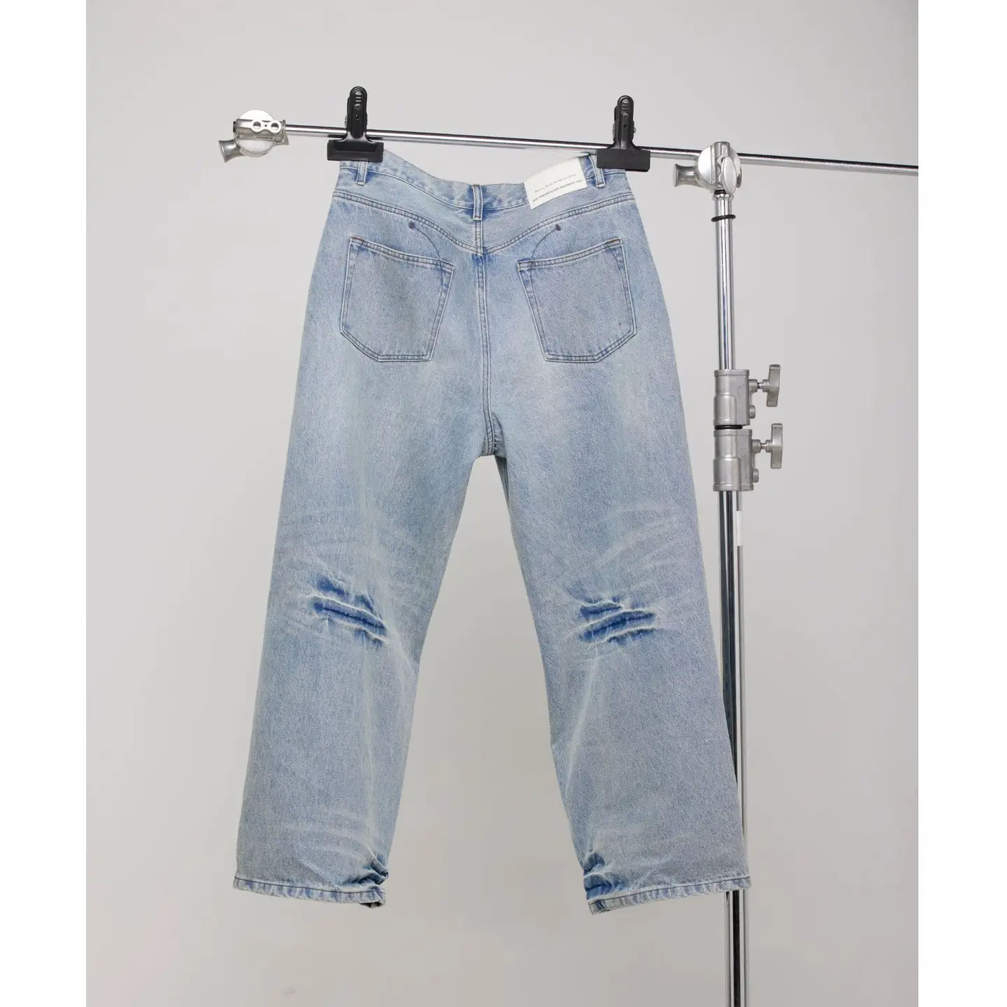 "Player" Multi-Patch Replaceable Washed Loose Baggy Denim