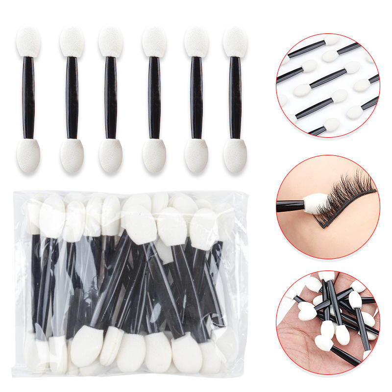 Wholesale sponge double-headed eye shadow brush eye soft latex short rod portable eye shadow stick dizzy makeup double-headed brush