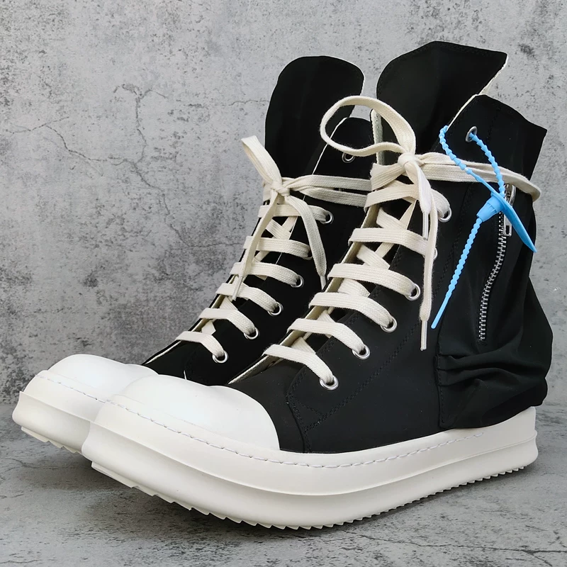 RO shoes men's new wallet bag high top shoes, height increasing milk scented sole satin canvas shoes, sports and leisure board shoes for women