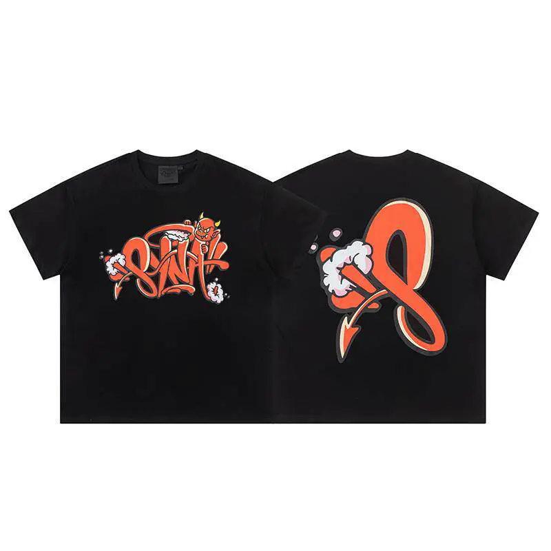 American High Street Central Cee Manager SYNA World T-shirt Devil Tee Men's and Women's Pure Cotton Short Sleeves
