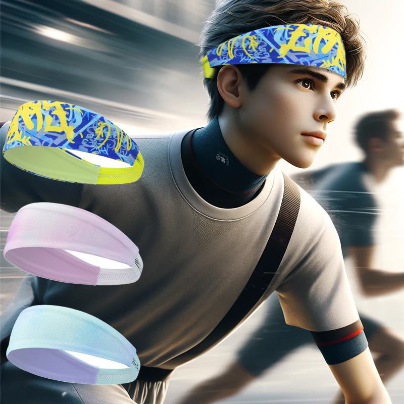 Sports Hair Band Headband Men's Running Women's Basketball Children's Anti-sweat and Anti-sweat Headband Badminton Fitness Sweat Absorbing Headband Headband