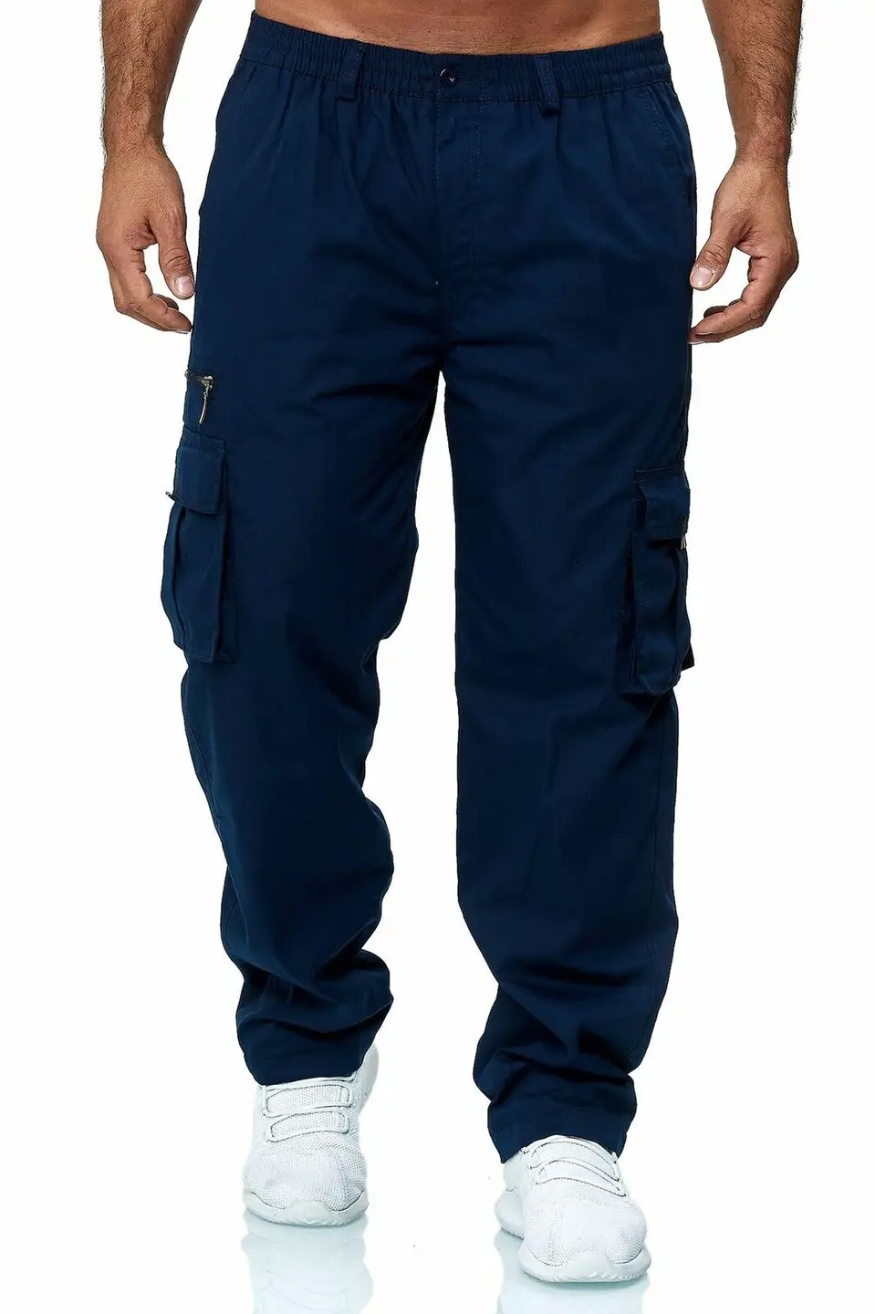 Men's eBay Casual Multi-Pocket Loose Straight Overalls Outdoor Pants Fitness Pants