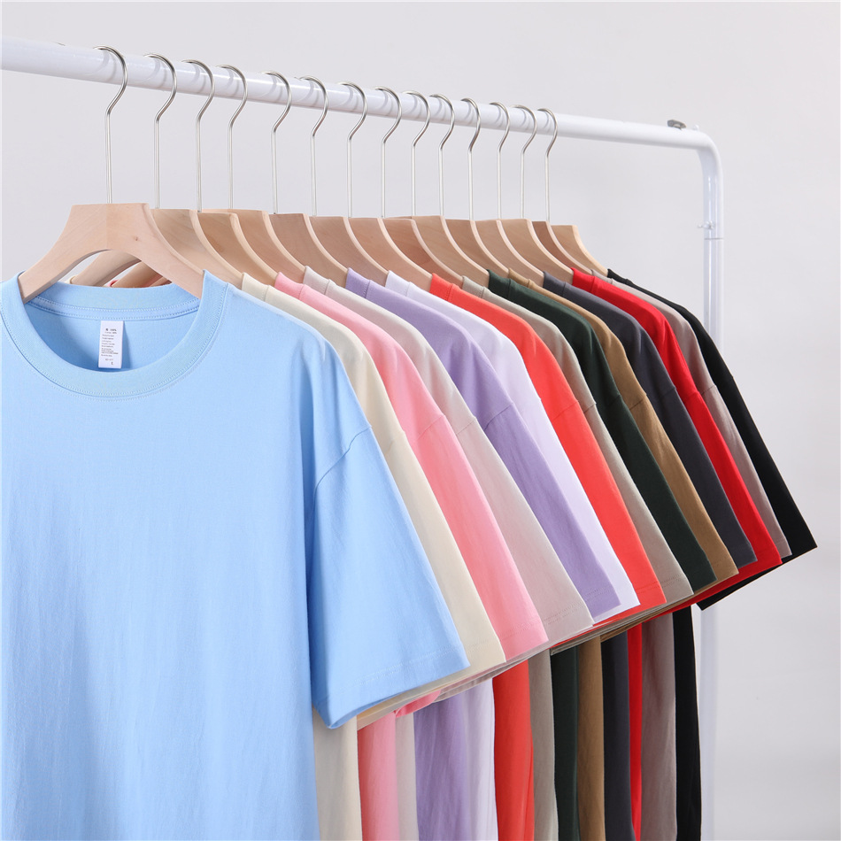 Live broadcast preferably 220g pure cotton shoulder round neck short sleeve T-shirt men and women students Tide brand coat T-shirt class service printing
