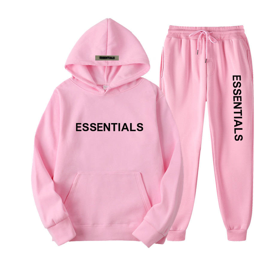 ESSENTIALS double line FEAR OF GOD Zambia fashion brand men's and women's sweater suit fleece-lined hoodie sweater F