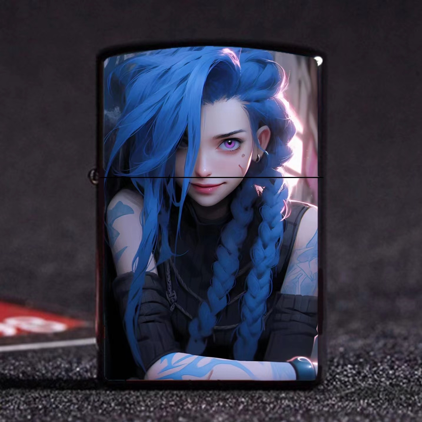 League of Legends creative jinks kerosene lighter game anime character windproof metal lighter generation hair