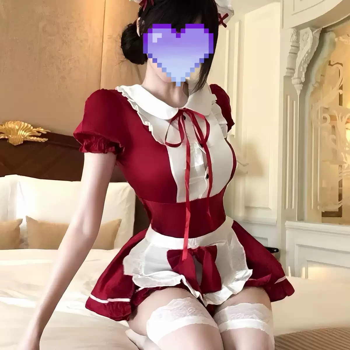 Zheyin Plus-Size Sexy Lingerie Uniform Set, Pure Desire Maid Outfit, Apron, Sexy Cute Passionate Women's Wear
