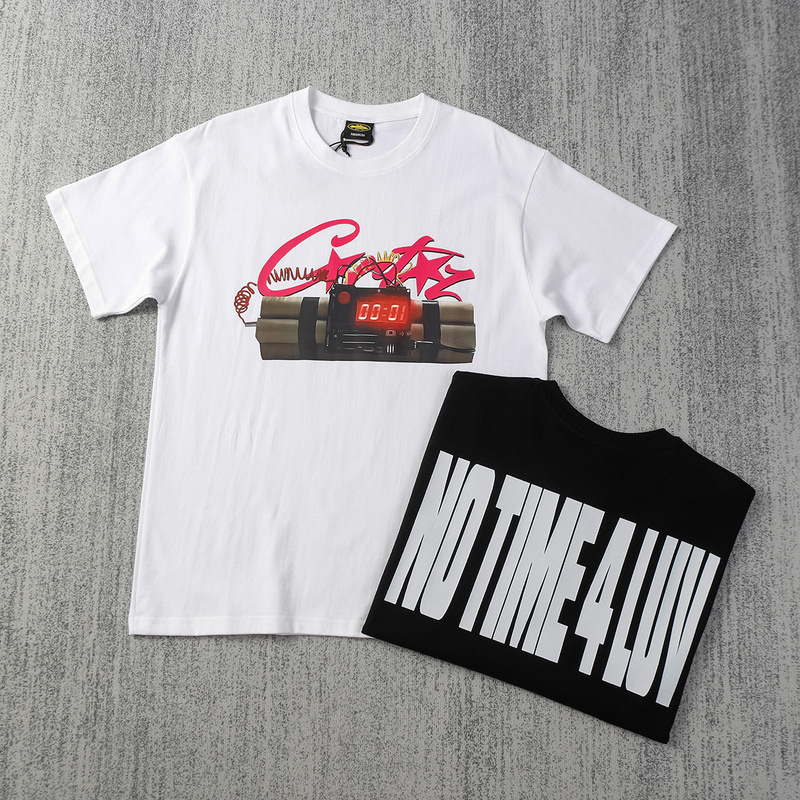 European and American Niche Trendy Brand Timer Print Popular Versatile Short-Sleeve T-Shirt Summer Loose Casual Half-Sleeve