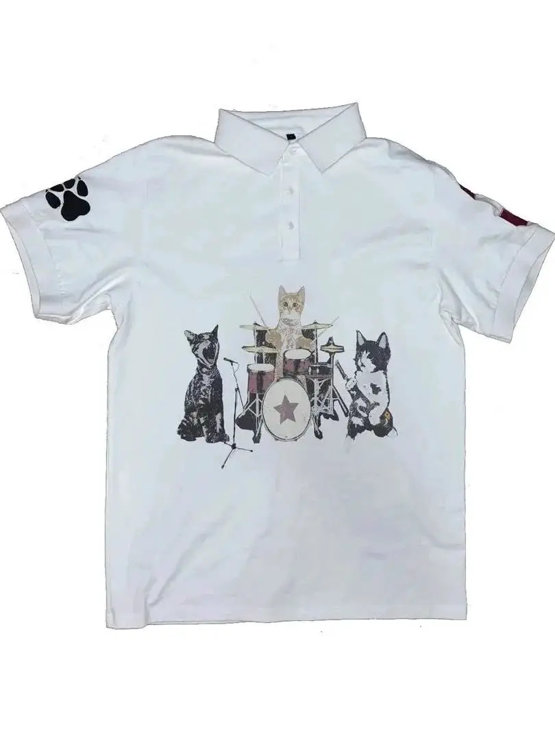 ShortSleevedT-ShirtPoloShirtPatternPrintedTopsVintage