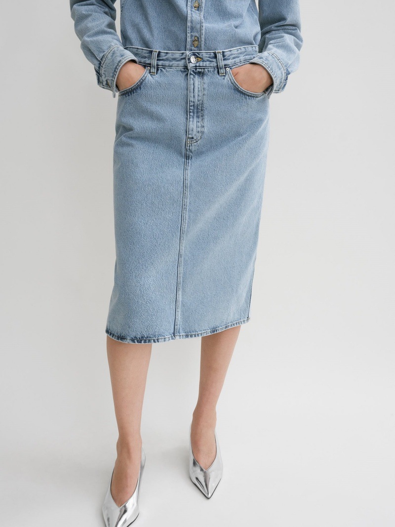 Longmei Pure Cotton Washed Denim Skirt 2026 Spring and Summer New Tot Style Retro Simple High-Waisted Straight Skirt