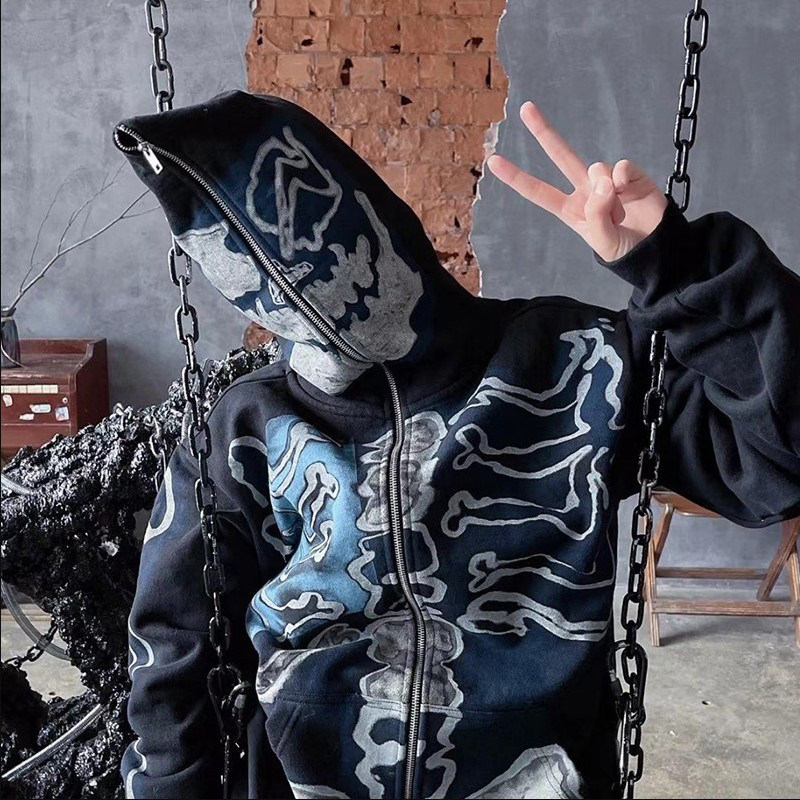 American Style Travis Scott Cactus Jack X Fragment Kaws Collaboration Skull Sweatshirt Hoodie