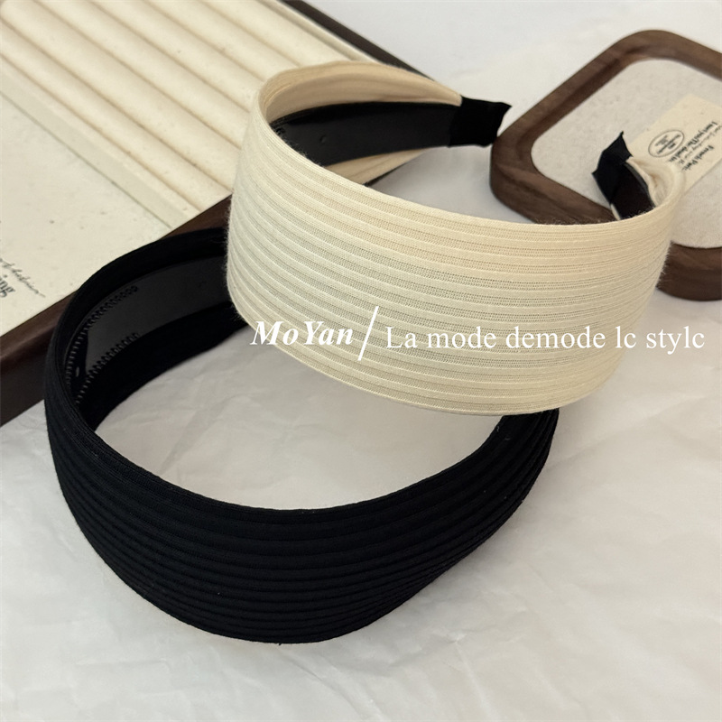 Internet Celebrity Same Style Wide-brimmed Hair Band Covering White Hair Cover Broken Hair Band Toothed Non-slip Hair Band Head Band Out-of-the-way Pressing Hair Clip Hair Band Headwear