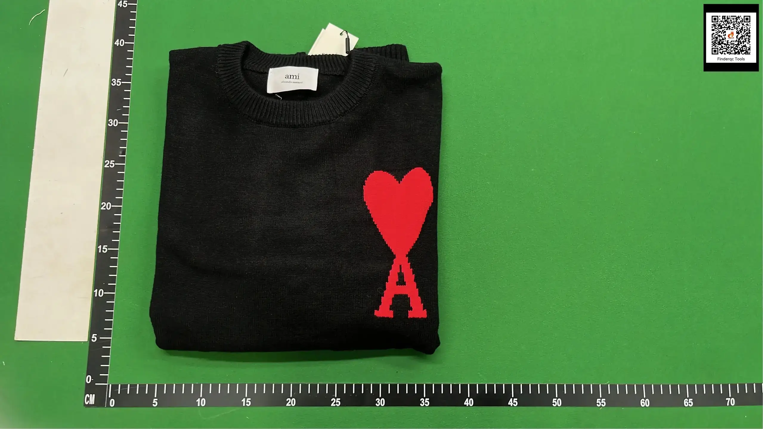 AMI Paris Black Ami de Coeur Crewneck Sweater