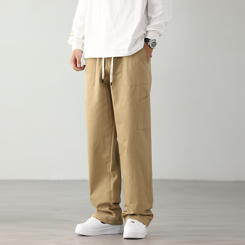 In-Stock American-Style Workwear Functional Parachute Pants for Men, New Spring and Autumn Loose Straight Casual Long Pants, Wholesale from Manufacturer