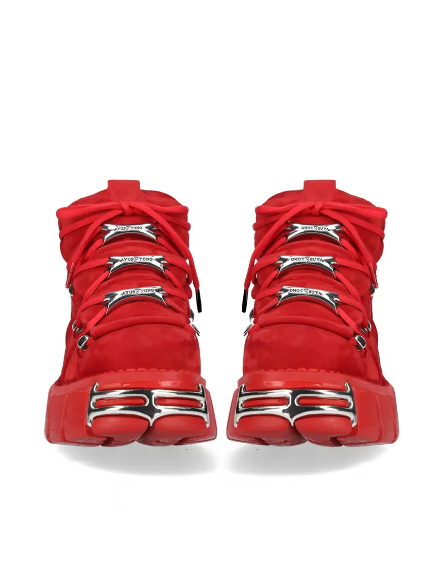 Spain Trendy Small Leather Shoes Women 2024 New arrival Metal Punk Platform Shoes Increased Couple Style Casual Thick Sole Shoes