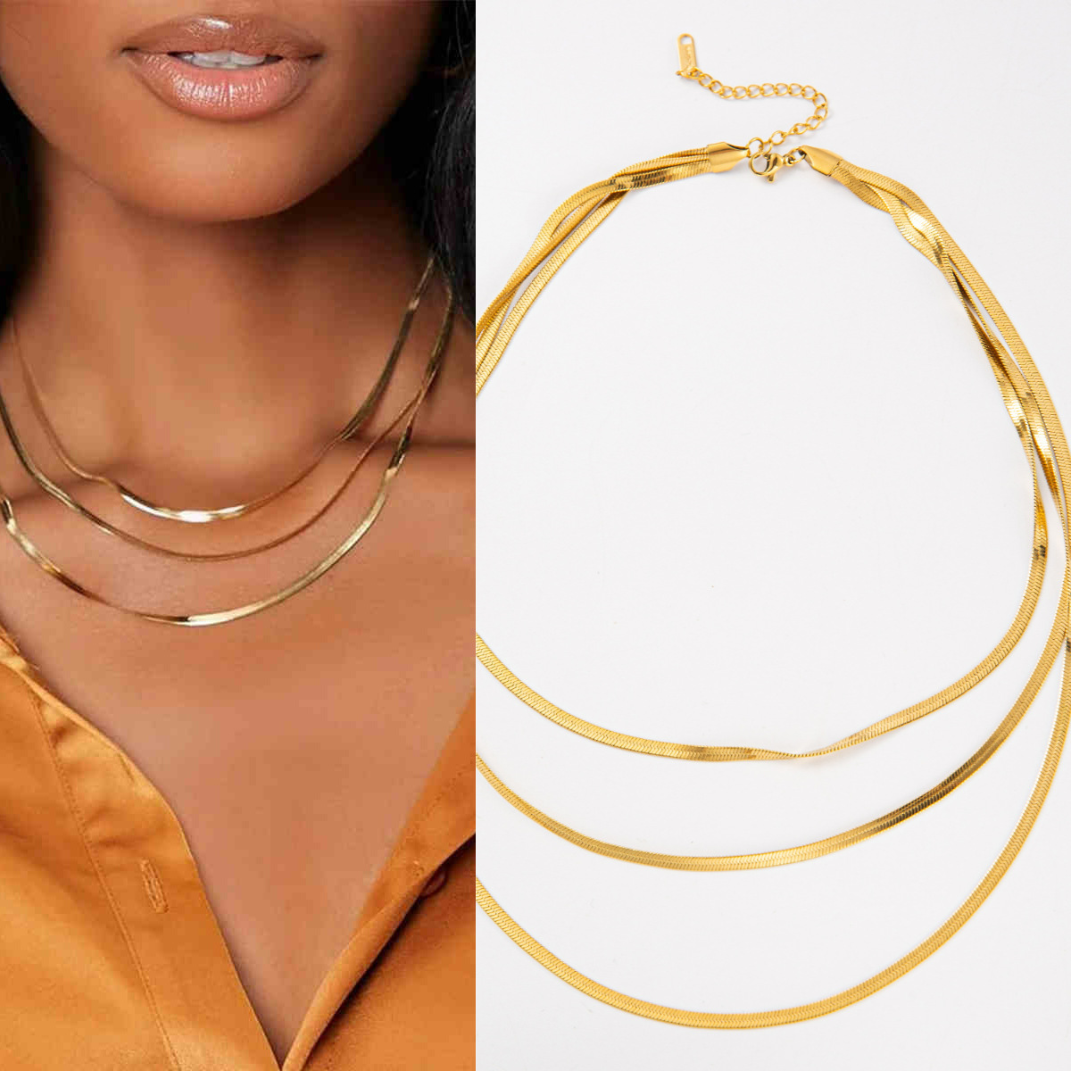 European and American Style Ins Wear Stacked Necklace Female Ins Blogger Minimalist Cold Style Blade Necklace Handmade Jewelry DIY
