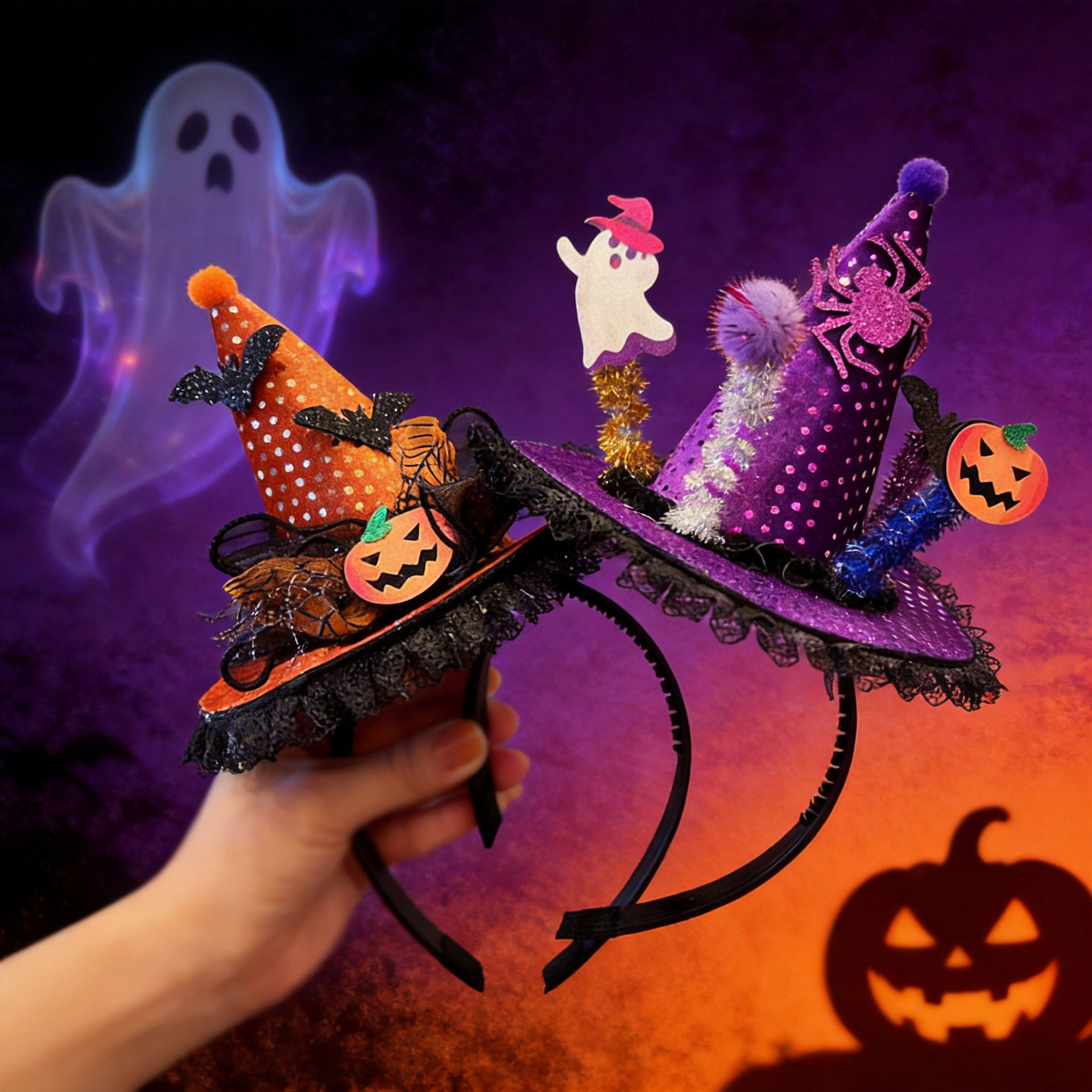 2025 Magic Hat Headband Cross-Border Halloween Headband Festival Funny Dress up Headwear Event Performance Girls Hair Accessories
